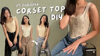 DIY CORSET TUTORIAL  Free Pattern ft Phalopha  Jeans Pants and Bags  Villamor Twins [upl. by Atelahs74]