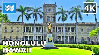 4K Downtown Honolulu in Oahu Hawaii USA  Walking Tour amp Travel Guide 🎧 Binaural City Sound [upl. by Nilesoj644]