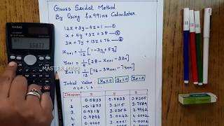 Gauss Seidel Method using fx991MS Calculator [upl. by Nyram]