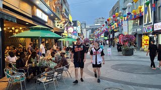 4K Songtan Night Walk Entertainment District near Osan Air Base US Air Force Walking Tour [upl. by Imat]