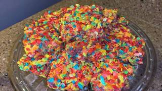 THE BEST FRUITY PEBBLES RICE KRISPIES TREAT BARS 2020 [upl. by Yllime]