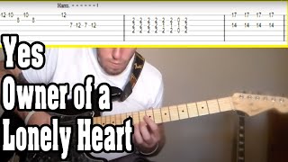 Yes  Owner of a Lonely Heart Guitar Tutorial wTABS [upl. by Boatwright106]