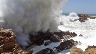 Big ocean waves crashing into rocks and exploding  HD 1080P [upl. by Flavio277]