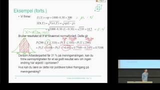 F75Normaltilnærming i binomisk fordeling  Statistikk grunnkurs NMBU [upl. by Macdermot]