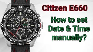 How to set Time amp Date Citizen Eco Drive AT E660 Radio Controlled WR200 [upl. by Sammer]