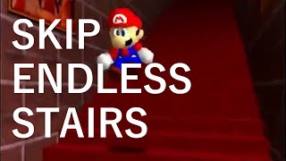 Super Mario 64  Skip Endless Stairs Glitch Backwards Long Jump [upl. by Anet704]