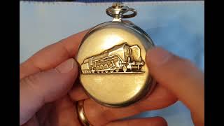 OriosaMolnija antique Russian P36 steam locomotive pocket watch [upl. by Younger]