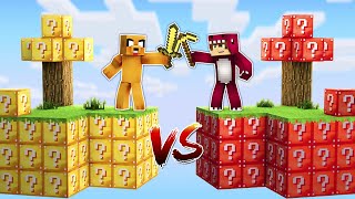 ISLA de LUCKY BLOCKS de MIKECRACK vs ISLA de LUCKY BLOCKS de RAPTOR Y FRAN 😱❓ MINECRAFT MODS [upl. by Delbert]