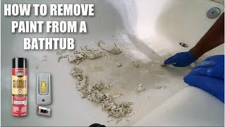 HOW TO Remove PAINT FROM a PEELING BATHTUB  Step by Step Bathtub Stripping and Paint Removal WOW [upl. by Linell]