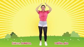 Head Shoulders Knees amp Toes in Spanish  by Native Speaker  Cabeza Hombros Rodillas y Pies [upl. by Latihs]