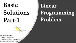 Basic Solutions Part 1 Linear Programming Problem Basic Feasible Solutions [upl. by Mott]