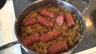 Fried Sauerkraut And Sausage Recipe [upl. by Nosyarg]