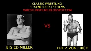 Fritz von Erich vs Big Ed Miller professional wrestling 1950s 1960s Buffalo [upl. by Thoer]