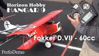 Hangar9 Fokker DVII  60cc Test Flight [upl. by Oswald]