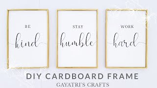 DIY Cardboard Frames I Easy Frame Diy Room Decore [upl. by Janot]