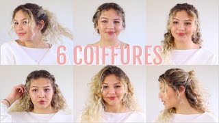 6 COIFFURES FACILES CHEVEUX BOUCLÉS [upl. by Eberto]