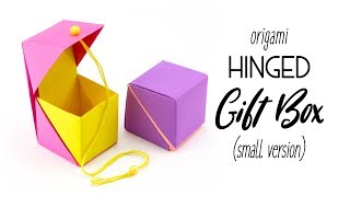 Origami Hinged Gift Box Tutorial  Cube Version  Paper Kawaii [upl. by Ymarej845]