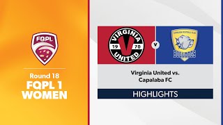 FQPL 1 Women Round 18  Virginia United vs Capalaba FC Highlights [upl. by Ahsenhoj999]