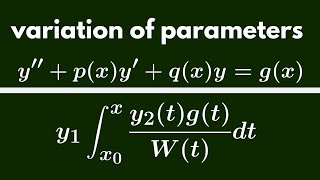 Differential Equations  Variation of Parameters [upl. by Renelle208]