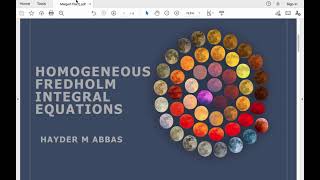 Lecture 14 Homogeneous Fredholm Integral Equations [upl. by Engle]