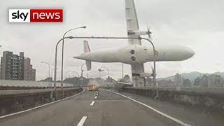 Taiwan Plane Crash Passenger Jet Hits Bridge [upl. by Aneba686]