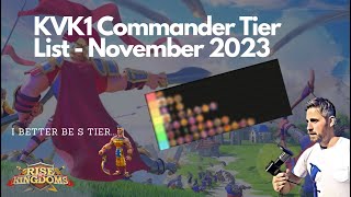 Rise of Kingdoms  KVK1 Commander Tier List November 2023 [upl. by Schroder]