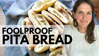 Simple Homemade Pita Bread Recipe [upl. by Moffit22]