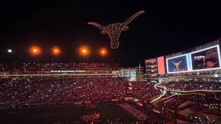 Airborne drones with fireworks at U Texas Longhorns vs UGA at DKR on 101924 [upl. by Guarino]