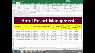 How To Make Hotel Booking Management Sheet in Excel [upl. by Collin]