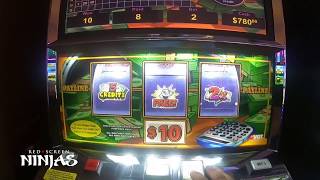 VGT SLOTS  RED SCREEN NINJAS AT WINSTAR CASINO WITH HANDPAY JACKPOT [upl. by Anik]