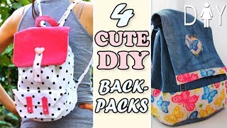 4 THE BEST DIY BACKPACK TUTORIALS YOU CAN EASY MAKE IN 25 MIN [upl. by Castro367]