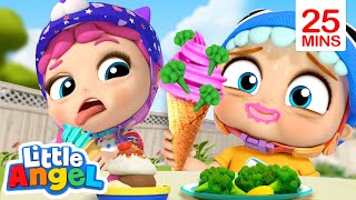 Yuck Broccoli Ice Cream  More  Little Angel Kids Songs amp Nursery Rhymes [upl. by Loyce]