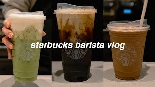 starbucks barista vlog make drinks with us [upl. by Worsham]