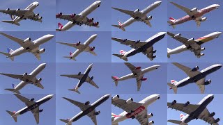 190723 London Heathrow Airport  Departures of Various Airliners at LHR RWY09R [upl. by Filiano]