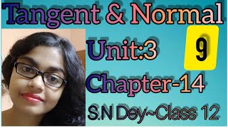 TANGENT amp NORMAL◆SN DEYCLASS12UNIT3CHAPTER14◆PART9 [upl. by Sybilla]