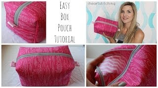 Easy Zippered Box Pouch Tutorial [upl. by Goodill]