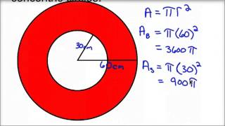 Area of Shaded Region Concentric Circles [upl. by Perrins]