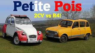 Citroën 2CV vs Renault 4  French Peoples Car Fight 1988 2CV6 Dolly amp 1985 R4 GTL Road Test [upl. by Enenej]