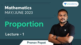 Proportion  Lecture 1  CA Foundation  Pranav Popat [upl. by Ytram]