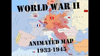 WWII Animated Map  Best Version 19331945 War in Europe [upl. by Eymaj]