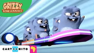 Grizzy amp the Lemmings  Hover Board  Cartoonito Africa [upl. by Ynohtnaleahcim]