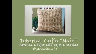 Tutorial Cojín Decorativo Tejido a Crochet [upl. by Gunas544]