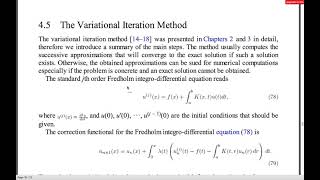 Fredholm Integro Differential Equations by VIM [upl. by Namijneb]