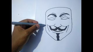 COMO DESENHAR A  MASCARA DO ANONYMOUS [upl. by Eemyaj552]