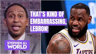 Stephen A investigates claims of LeBron James flopping  Stephen As World [upl. by Harias454]