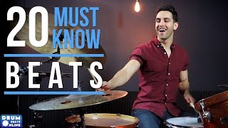 20 MUST KNOW Drum Beats For Beginner Drummers  Drum Beats Online [upl. by Eikcin24]