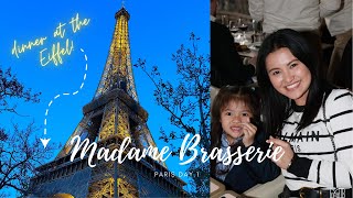 PARIS VLOG DAY 1 DINING AT MADAME BRASSERIE EIFFEL TOWER [upl. by Gilba]