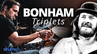 How To Play John Bonham Triplets Drum Lesson [upl. by Julide730]