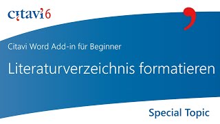 Citavi 6 Word Addin Literaturverzeichnis formatieren 213 [upl. by Maurer383]