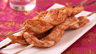 Recette  Brochettes de poulet tandoori [upl. by Anairo547]